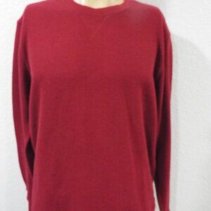 Banana Republic Maroon Waffle Crew Neck Long Sleeve Men's Sweater Size L
